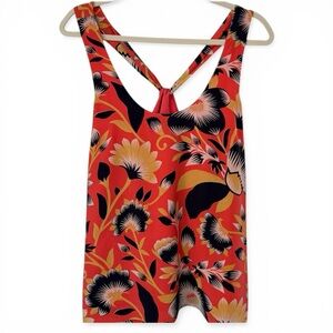 J. Crew Tropical Print Silk Halter Top Size 10 Orange Navy
Resortwear Vacation